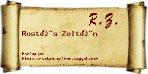 Rostás Zoltán névjegykártya